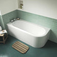 Nuie Crescent White Contemporary Left Hand Back To Wall  Corner Bath - NBH209L