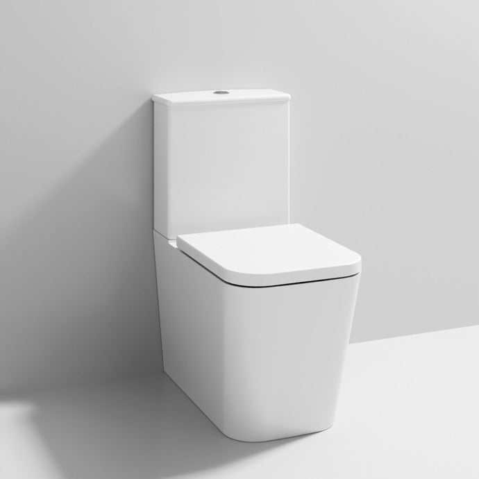 Nuie Ava Compact Close Coupled Toilet Soft Close Seat 620mm Projection - White - NCG550