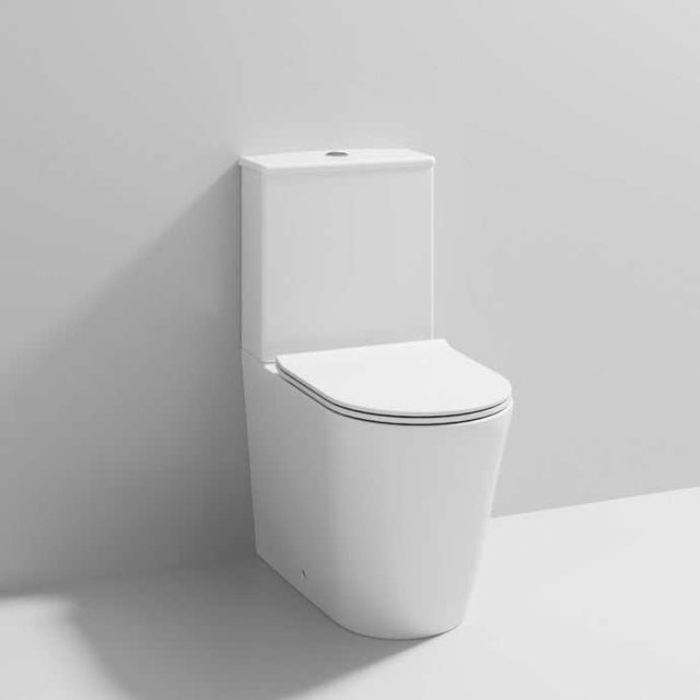 Nuie Freya Sandwich Soft Close Seat Round Close Coupled Toilet 610mm Projection - White - NCG650