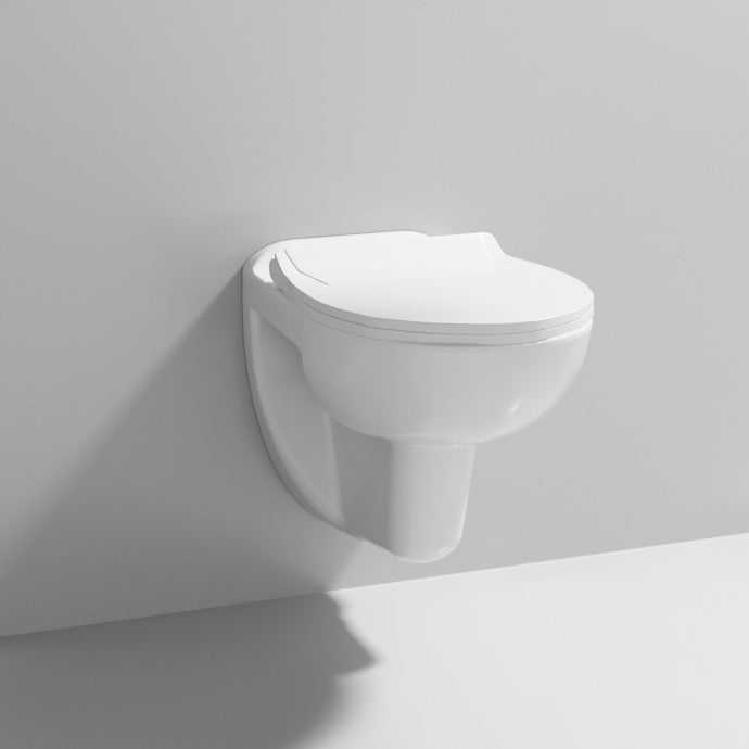 Nuie Melbourne White Contemporary Wall Hung Pan (Excluding seat) - NCS140 - TAP 'N' SHOWER
