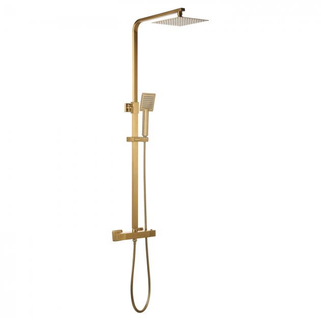 Niagara Observa Square Thermostatic Bar Shower In Brushed Brass - 9302BRS