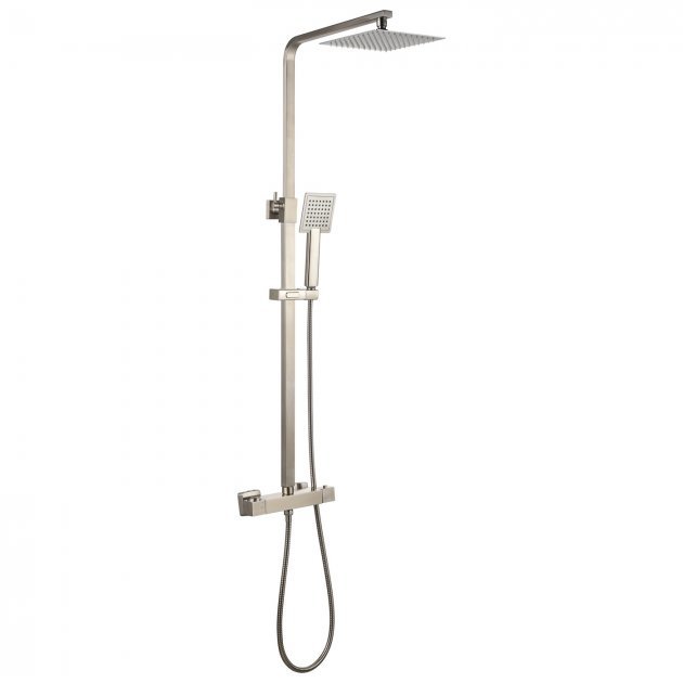 Niagara Observa Square Thermostatic Bar Shower Complete Pack - Brushed Nickel - 9302NKL