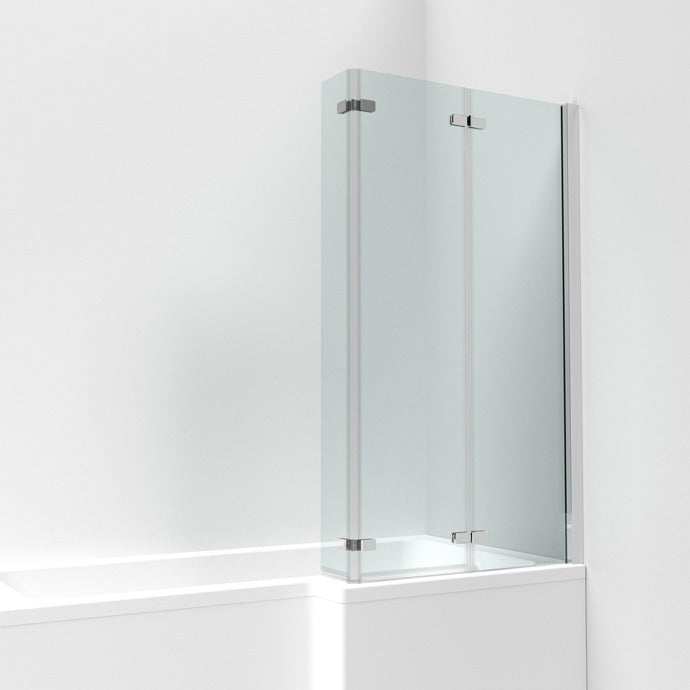 Nuie Bath Screens Polished Chrome Contemporary Quattro Screen Double H