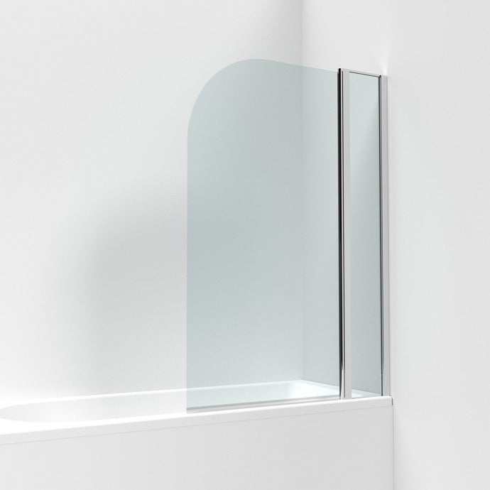 Nuie Bath Screens Polished Chrome Contemporary Straight Screen With Fi