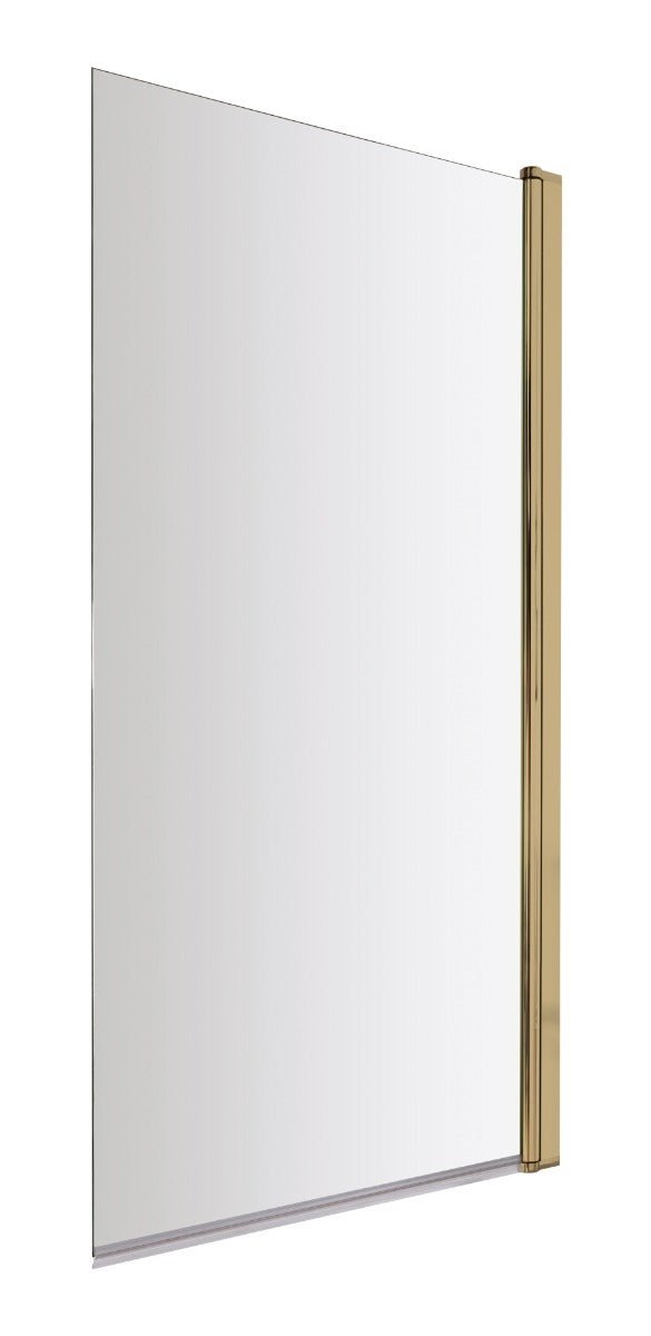 Nuie Pacific Square 6mm Toughened Safety Glass Shower Bath Screen - Brushed Brass - NSSQ8 - TAP 'N' SHOWER