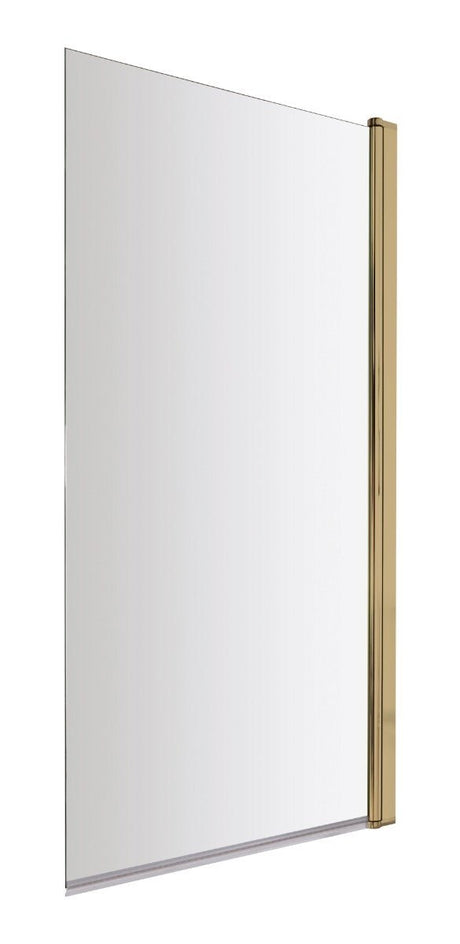 Nuie Pacific Square 6mm Toughened Safety Glass Shower Bath Screen - Brushed Brass - NSSQ8 - TAP 'N' SHOWER