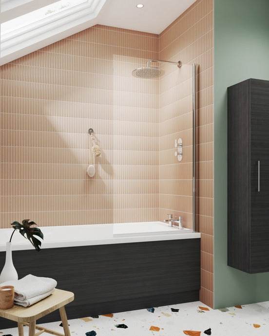 Nuie Bath Screens Polished Chrome Contemporary Square Screen - NSSQ