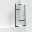 Nuie Abstract 6mm Glass Black Square Bath Screen 1430mm Height x 790mm Wide - Clear - NSSQBB