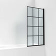 Nuie Pacific Black Square 6mm Glass Framed Bath Screen 1430mm Height x 785mm Wide - NSSQBF