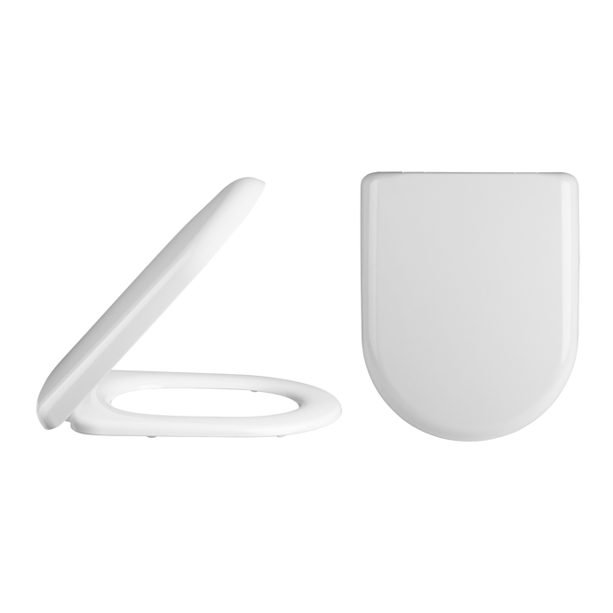 Nuie White Contemporary D Shaped Soft Close Toilet Seat - NTS002