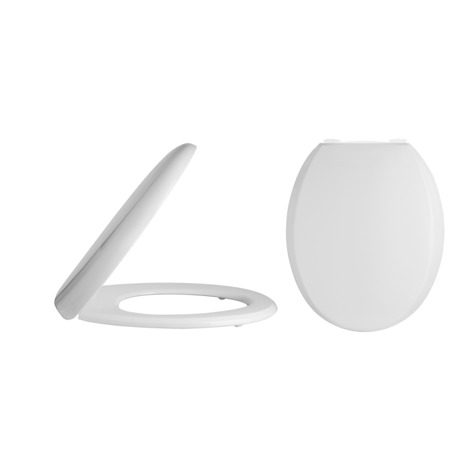 Nuie Round Thermoplastic Soft Close Hinges Toilet Seat - White - NTS00