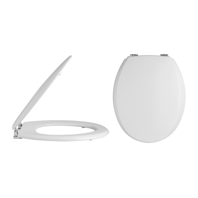 Nuie Round Soft Close Hinges Toilet Seat - White - NTS302