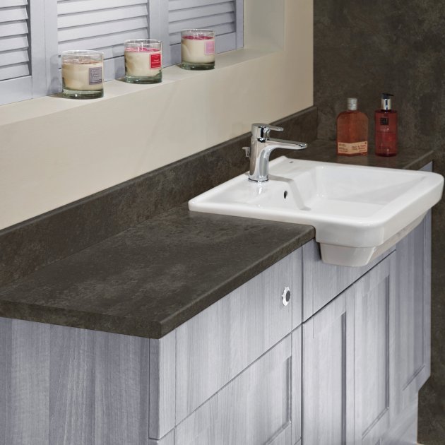 Nuance Feature Magma Polyurethane Wall Panel 2420mm High X 580mm Wide - Riven - Grey - 815554