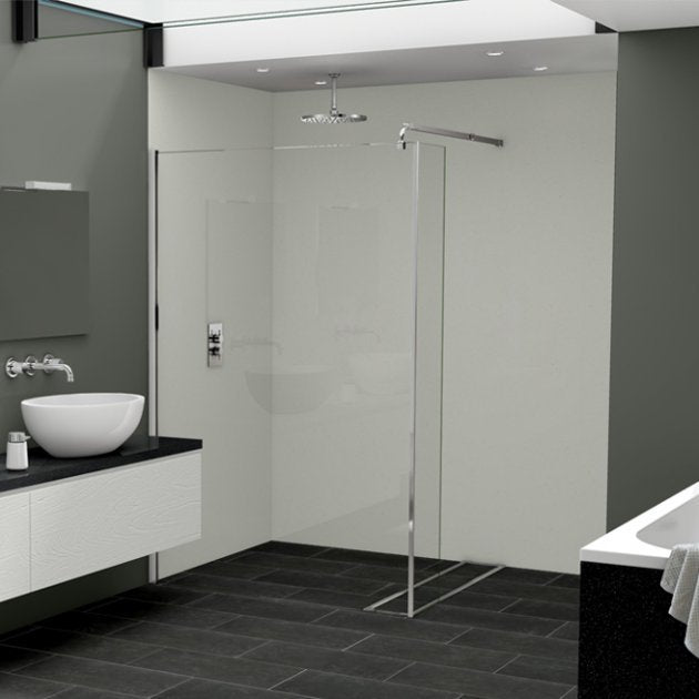 Nuance T&G Gloss White Quartz Wall Panel 2420mm High X 1200mm Wide - White - 817121