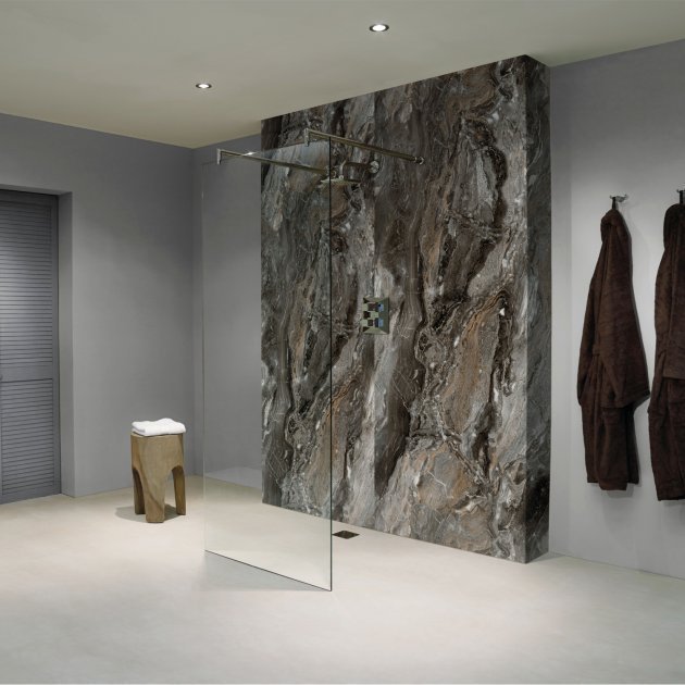 Nuance Feature Modern Polyurethane Paladina Wall Panel 2420mm High X 580mm Wide - Glaze - Grey - 815660 - TAP 'N' SHOWER