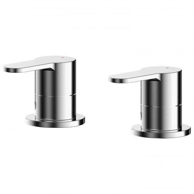 Nuie Arvan Modern Deck Mounted Side Valves - Chrome - ARV308 - TAP 'N' SHOWER