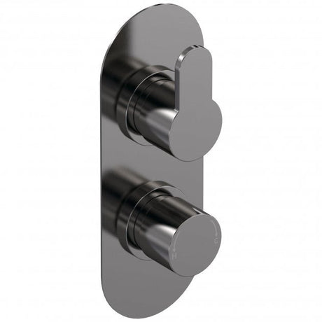 Nuie Arvan Thermostatic Concealed Shower Valve Dual Handle - Brushed Gun Metal - ARV7TW01 - TAP 'N' SHOWER