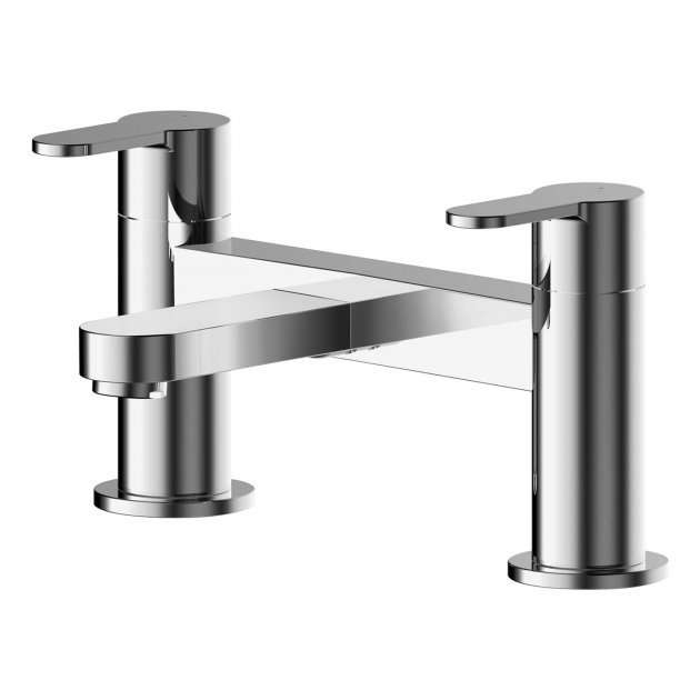 Nuie Arvan Modern Pillar Mounted Bath Filler Tap - Chrome - ARV303 - TAP 'N' SHOWER