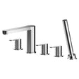 Nuie Arvan 5-Hole Pillar Mounted Bath Shower Mixer Tap - Chrome - ARV314