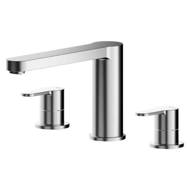 Nuie Arvan Deck Mounted 3 - Hole Deck Bath Filler Tap - Chrome - ARV333 - TAP 'N' SHOWER