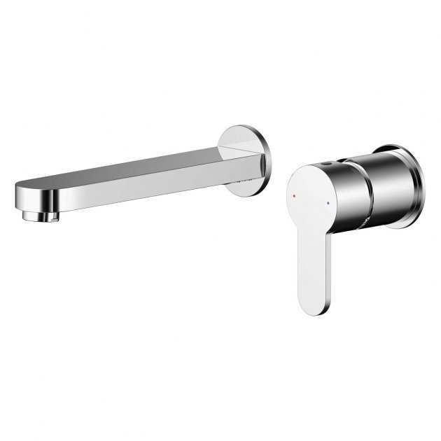 Nuie Arvan 2 - Hole Without Plate Wall Mounted Basin Mixer Tap - Chrome - ARV381 - TAP 'N' SHOWER