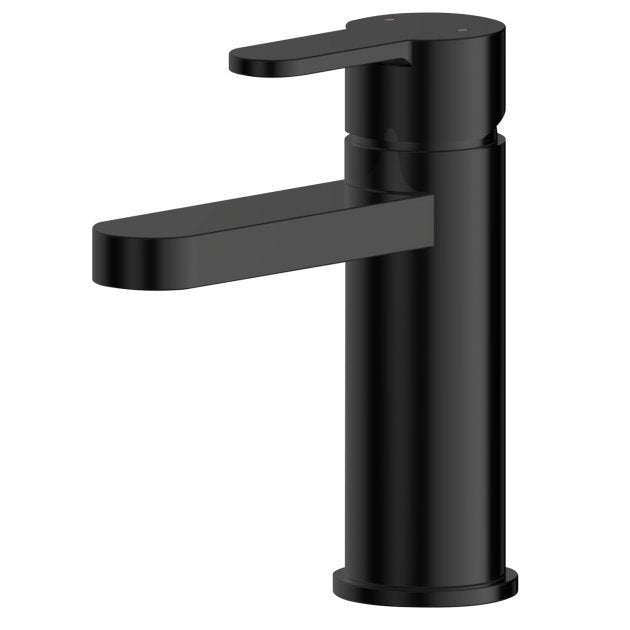 Nuie Arvan Push Button Waste Mono Basin Mixer Tap - Matt Black - ARV405