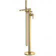 Nuie Arvan Modern Freestanding Bath Shower Mixer Tap with Shower Kit - Brushed Brass - ARV821