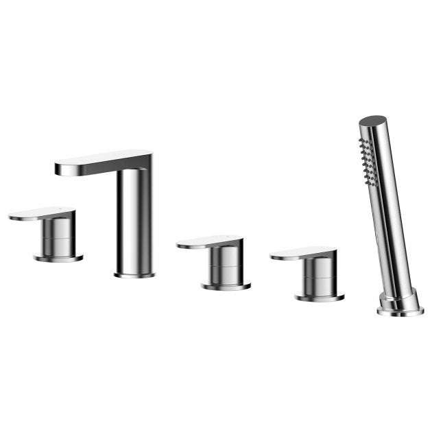 Nuie Binsey Pillar Mounted 5 - Hole Bath Shower Mixer Tap - Chrome - BIN314 - TAP 'N' SHOWER