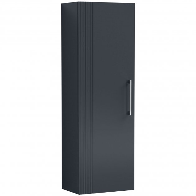 Nuie Deco 400mm Wide Wall Hung 1 - Door Tall Unit - Satin Anthracite - FLT1462 - TAP 'N' SHOWER