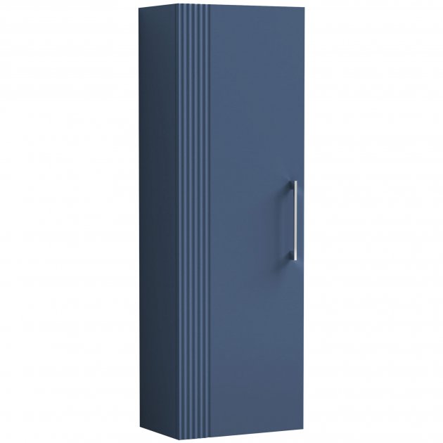 Nuie Deco 400mm Wide Wall Hung 1 - Door Tall Unit - Satin Blue - FLT362 - TAP 'N' SHOWER