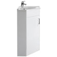 Nuie Mayford Corner 1 Door Cabinet & Basin - Gloss White - CU001 - TAP 'N' SHOWER