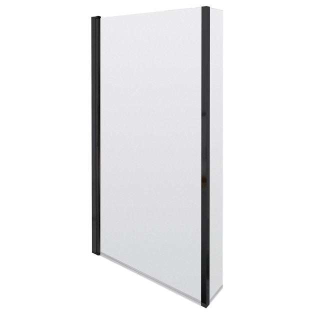 Nuie Pacific Fixed Return Panel with Square Bath Screen 1430mm Height x 808mm Wide - Matt Black - NSBS7BP