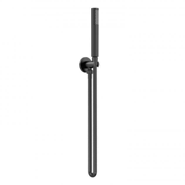 Nuie Hose and Bracket with Round Pencil Shower Handset - Matt Black - A4263 - TAP 'N' SHOWER
