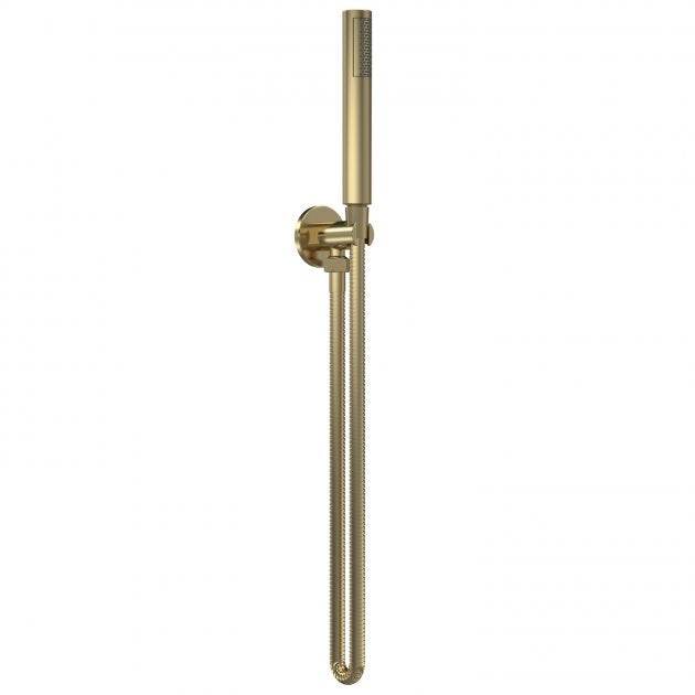 Nuie Hose and Bracket with Round Pencil Shower Handset - Brushed Brass - A8263
