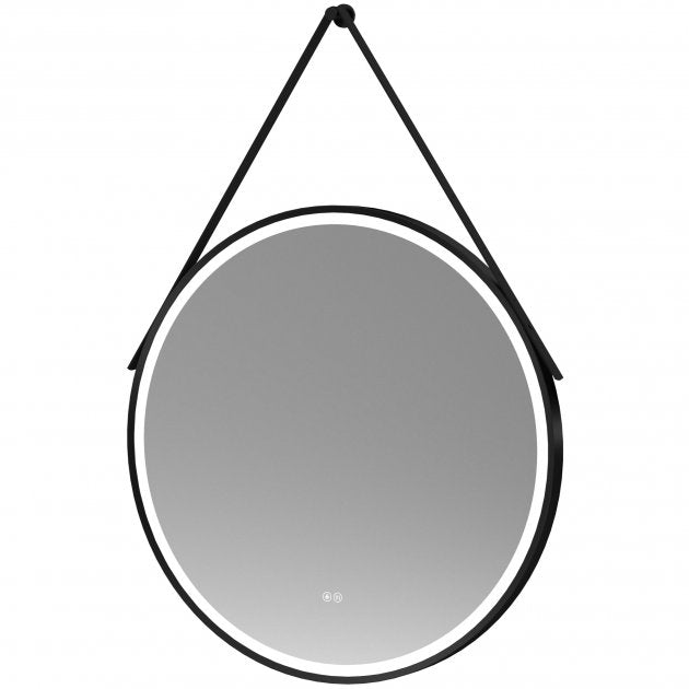 Nuie Salana 800mm Diameter Round LED Bathroom Mirror with Touch Sensor - Black - LQ721 - TAP 'N' SHOWER
