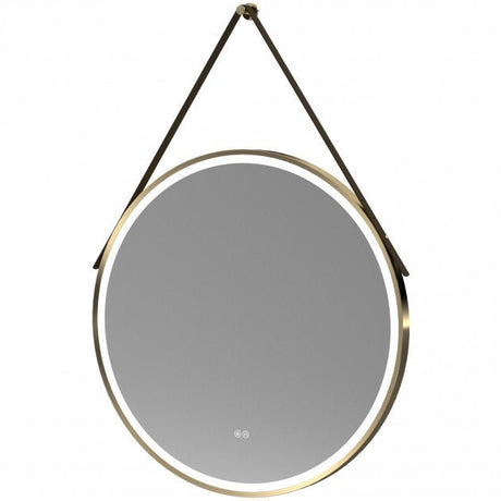 Nuie Salana 800mm Diameter Round LED Bathroom Mirror with Touch Sensor - Brushed Brass - LQ722 - TAP 'N' SHOWER