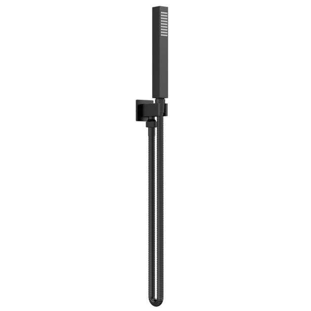 Nuie Hose and Bracket withSquare Pencil Shower Handset - Matt Black - A4264 - TAP 'N' SHOWER