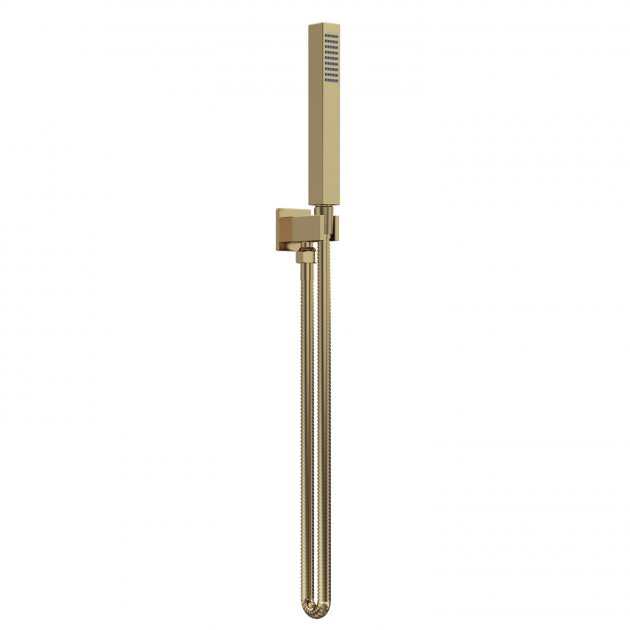 Nuie Hose and Bracket with Square Pencil Shower Handset - Brushed Brass - A8264