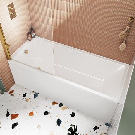 Nuie Linton Thin Edge Single Ended Rectangular Bath 1800mm x 800mm Acrylic (inc Leg Set) - NBA814 - TAP 'N' SHOWER