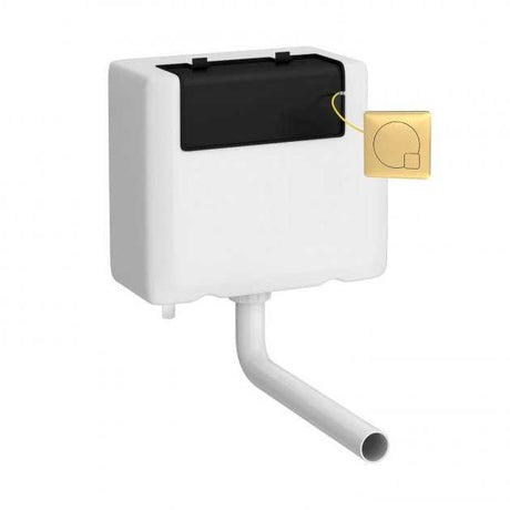 Nuie Universal Access Concealed Square Brushed Brass Flush Plate Toilet Cistern - XTY8M03B