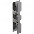 Nuie Windon Thermostatic Concealed Shower Valve Triple Handle - Brushed Gun Metal - WIN7TR02 - TAP 'N' SHOWER