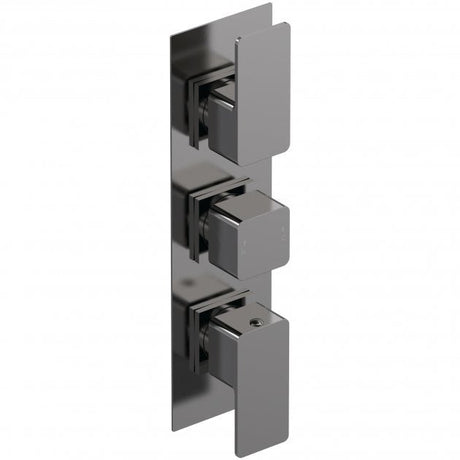Nuie Windon Thermostatic Concealed Shower Valve Triple Handle - Brushed Gun Metal - WIN7TR02 - TAP 'N' SHOWER
