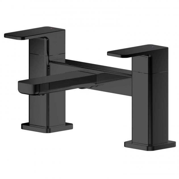 Nuie Windon Pillar Mounted Bath Filler Tap - Matt Black - WIN403