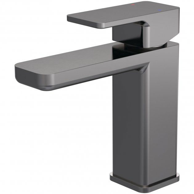 Nuie Windon Mono Basin Mixer Tap with Push Button Waste - Brushed Gun Metal - WIN705 - TAP 'N' SHOWER