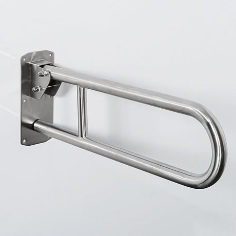 Nymas NymaPRO Stainless Steel Lift and Lock Hinged Grab Rail 650mm Length - Satin - 211865/SS