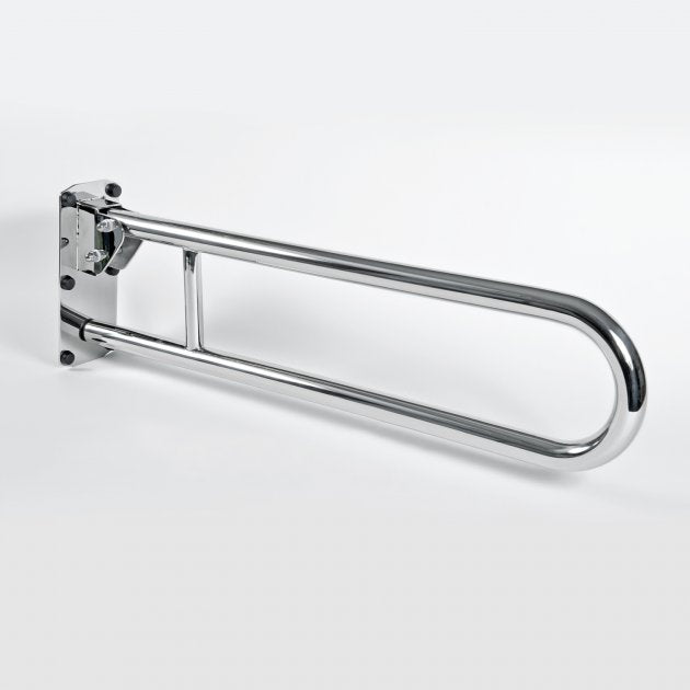 Nymas NymaPRO Stainless Steel Lift and Lock Hinged Grab Rail 800mm Length - Polished - 211880/SP
