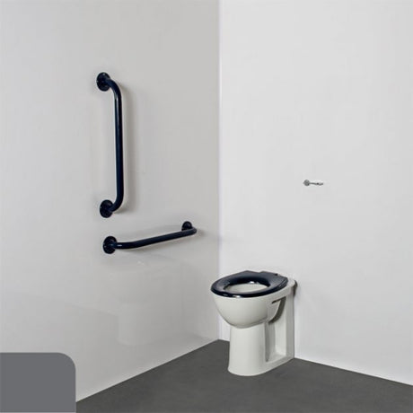 Nymas Nyma PRO Back to Wall Ambulant Doc M Pack White - 2 x Dark Grey Grab Rails - AMBBTWC/DG