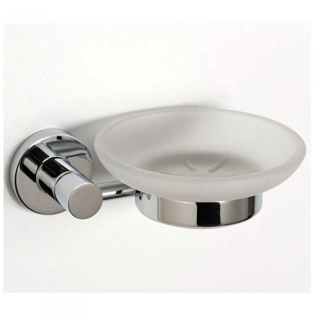 Nymas NymaSTYLE Brass Soap Dish Holder with Dish - Polished Chrome - 343008/CP - TAP 'N' SHOWER