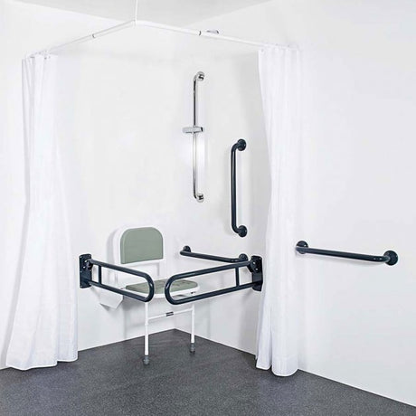 Nymas NymaCARE Doc M Shower Grab Rail Pack with Concealed Fixings - Dark Blue Grab Rails - 230402/DB