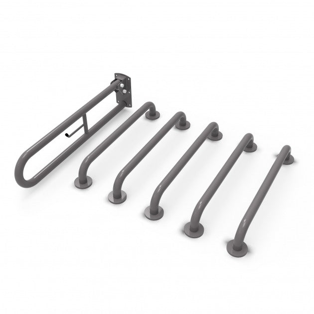 Nymas NymaCARE Concealed Fixings Grab Rails for Doc M Toilet Pack - Grey - 230003/GY